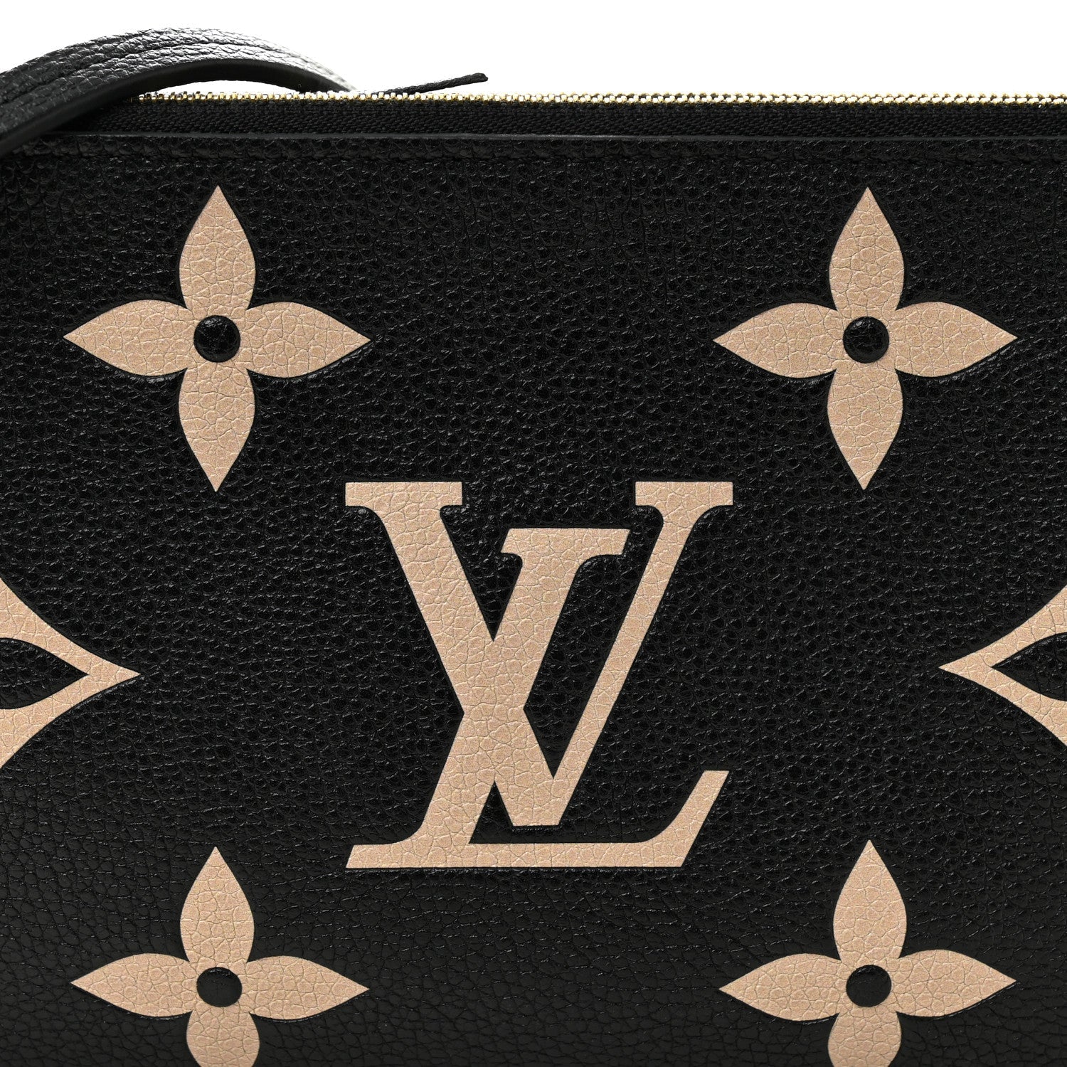 Louis Vuitton Empreinte Monogram Giant Double Zip Pochette Black Cream