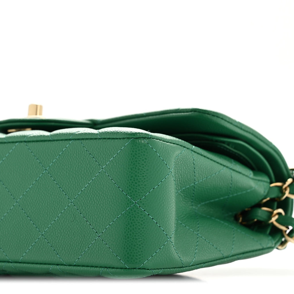 Chanel Caviar Quilted Small Double Flap Green