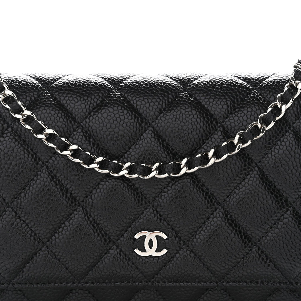 Chanel Caviar Quilted Wallet on Chain WOC Black