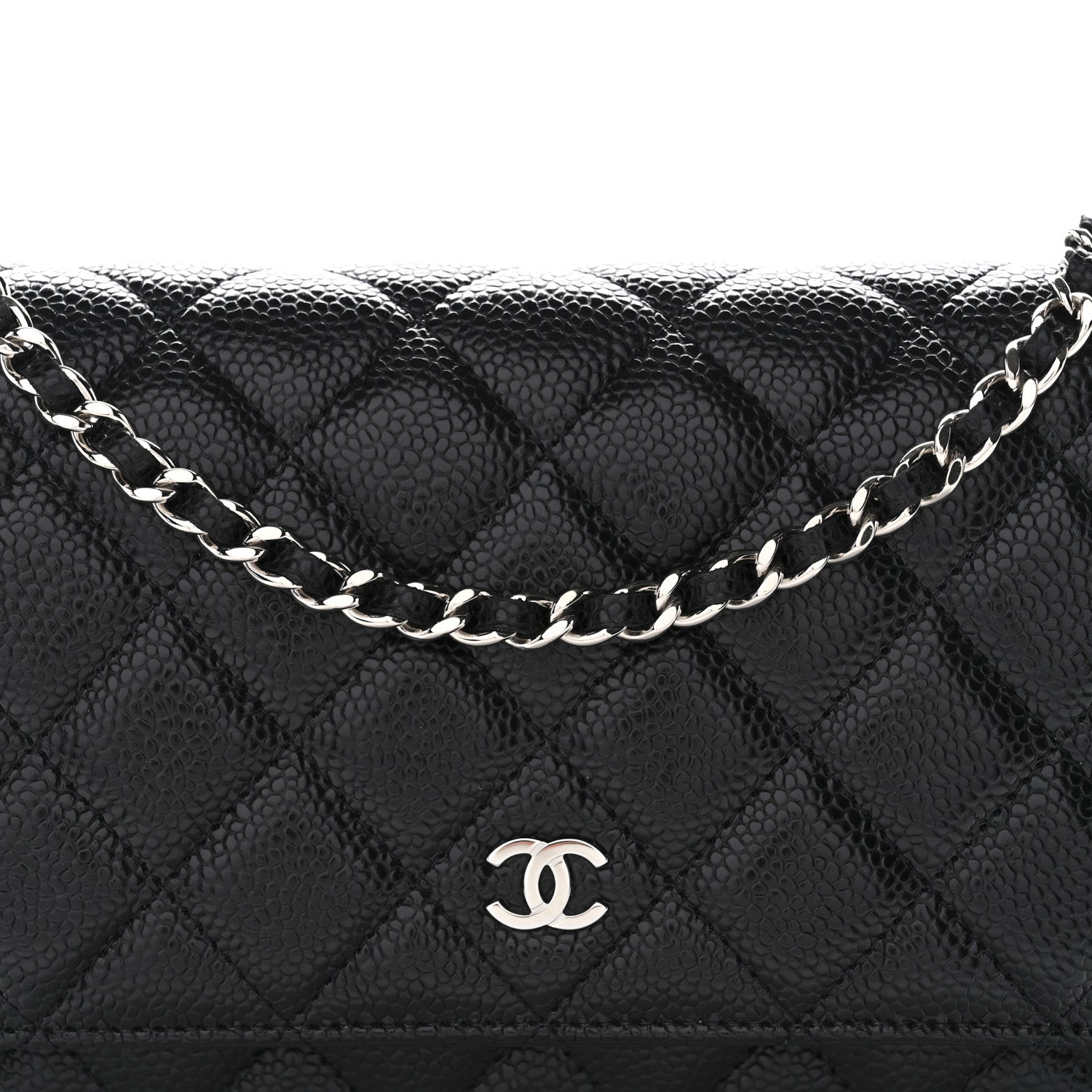 Chanel Caviar Quilted Wallet on Chain WOC Black