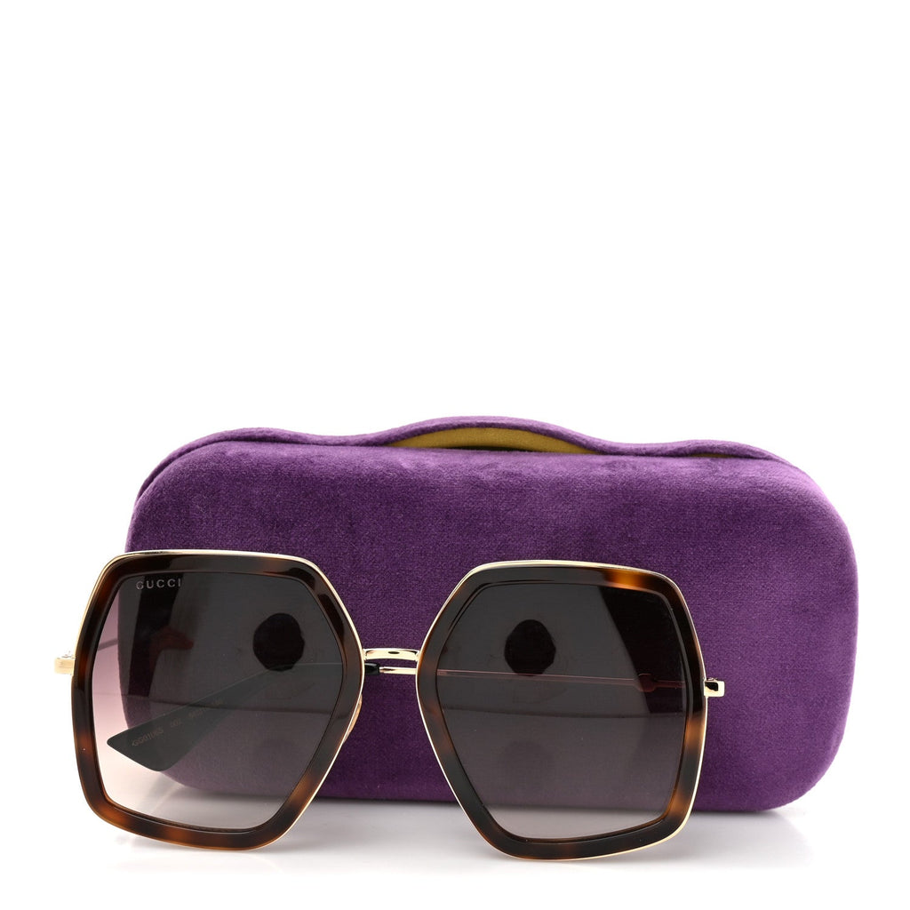 Gucci Acetate Oversize Square Frame GG0106S Sunglasses Tortoise