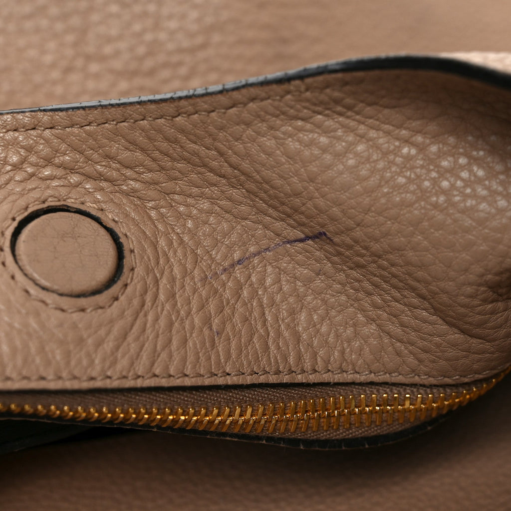 Prada Vitello Phenix Embossed Logo Hobo Caramel