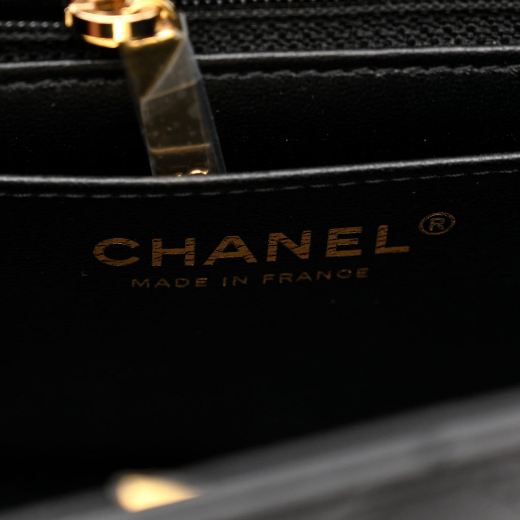 Chanel Lambskin Quilted Mini Rectangular Flap Black