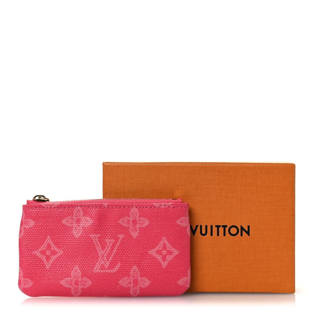 Louis Vuitton Monogram Origine Lin Key Pouch Rose Ruban