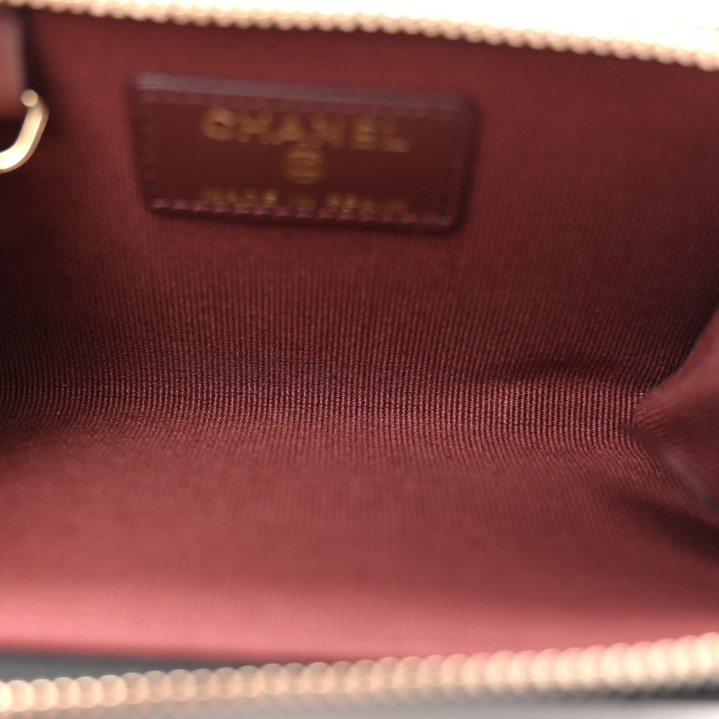 Caviar Quilted Zipped Key Holder Case Black