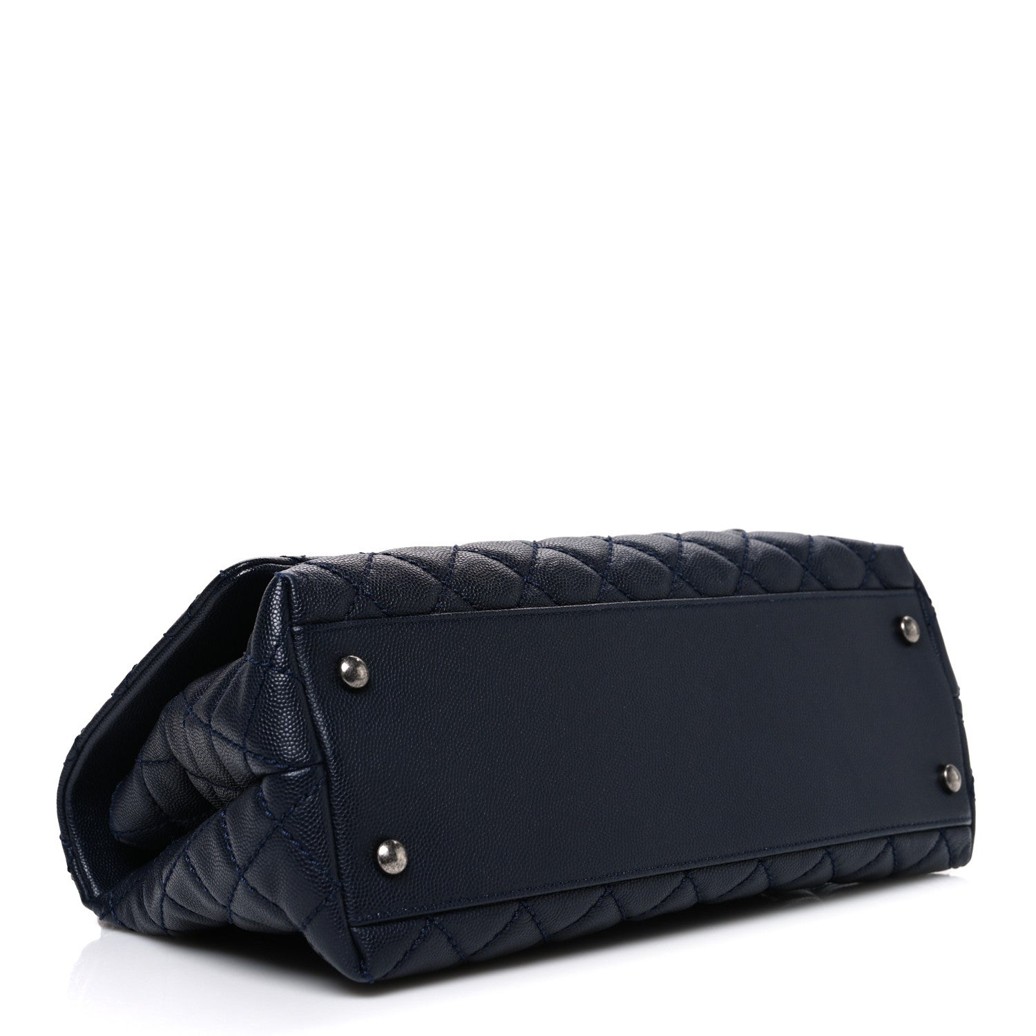 Chanel Caviar Quilted Small Coco Handle Flap Navy