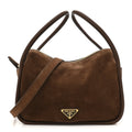 Prada Camoscio Darling Shoulder Bag Cocoa Brown