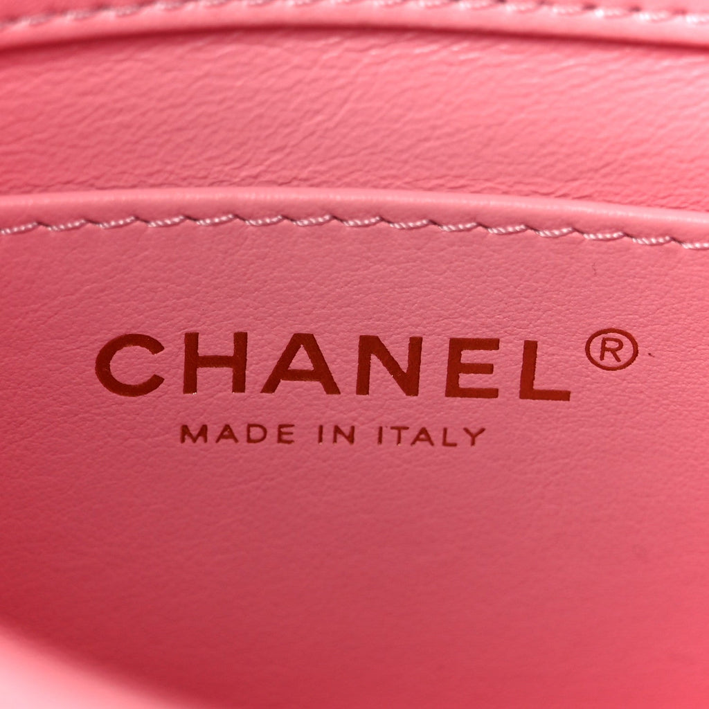 Chanel Lambskin Wenge Quilted Mini Fashion Wood Square Flap Pink