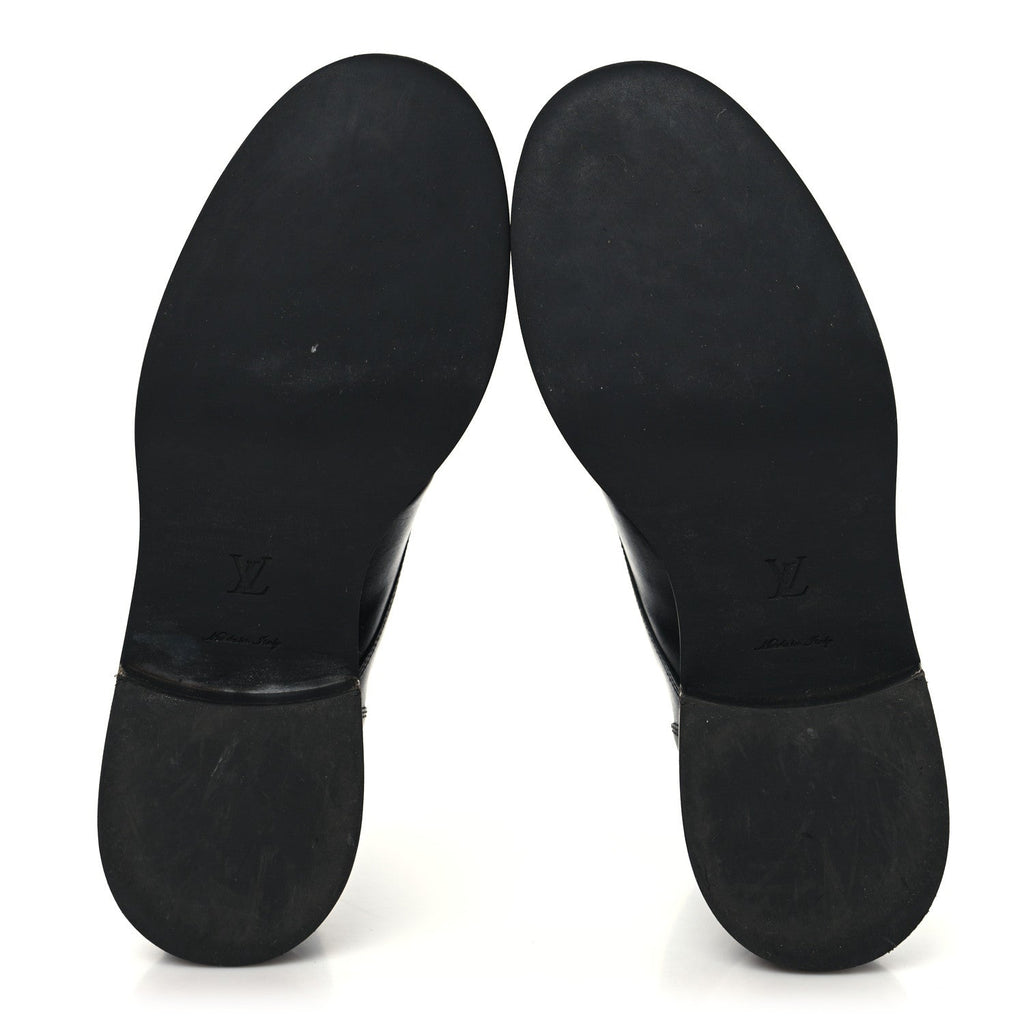 Louis Vuitton Calfskin LV Black Heart Flat Ranger Boots 37 Black