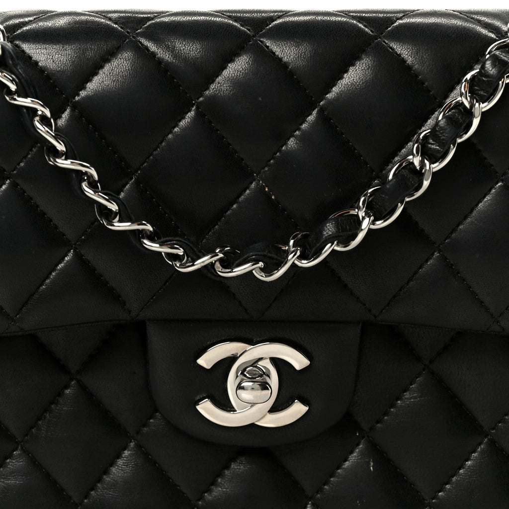 Chanel Lambskin Quilted Small Double Flap Black