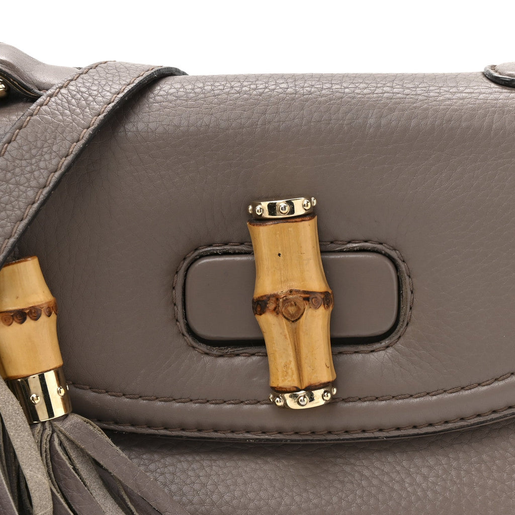 Gucci Calfskin Medium New Bamboo Top Handle Bag Mauve