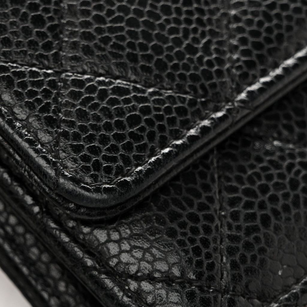 Chanel Caviar Quilted Wallet On Chain WOC Black