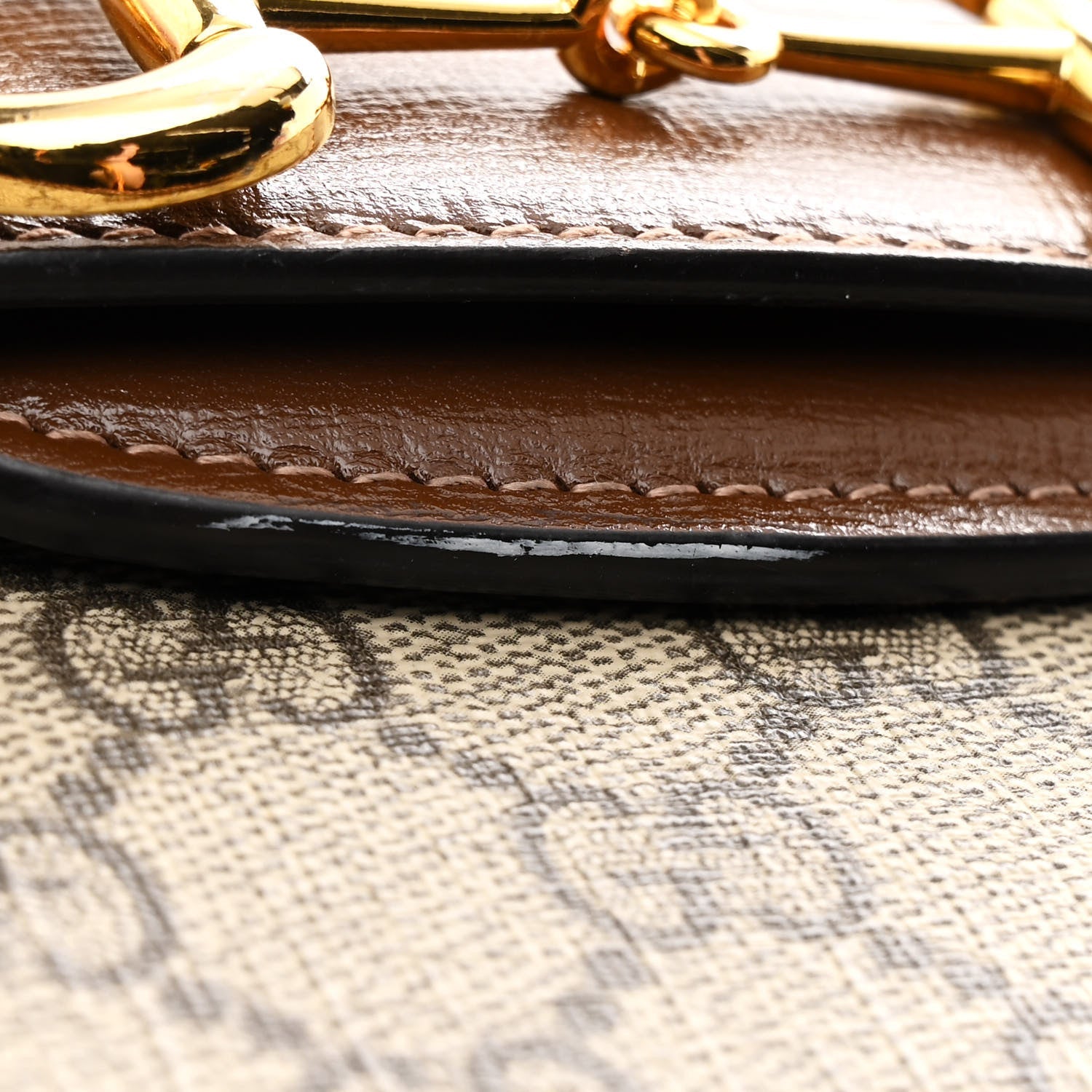 Gucci GG Supreme Monogram Horsebit 1955 Shoulder Bag Beige Brown Sugar