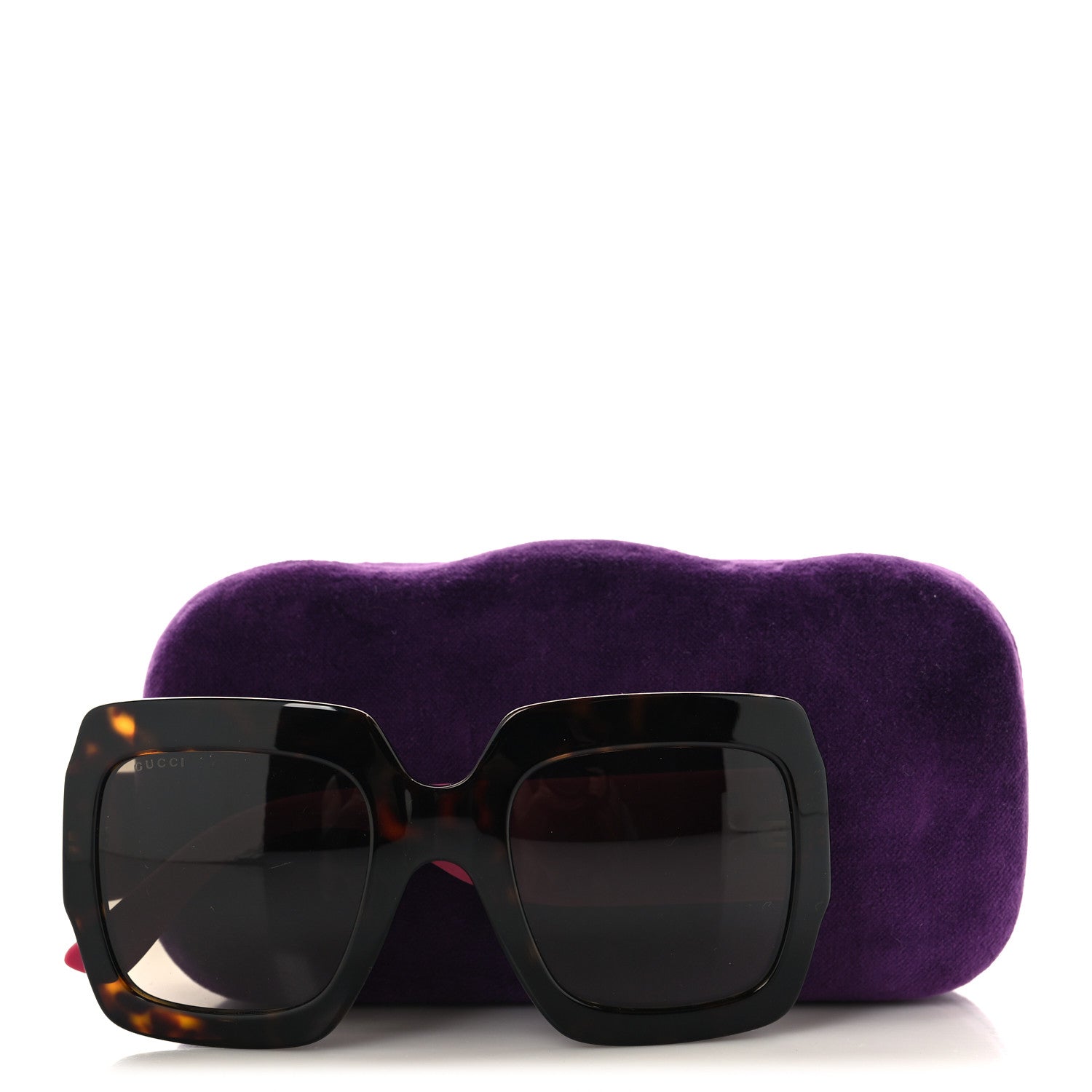 Gucci Square Frame GG0102S Sunglasses Glitter Pink Multi