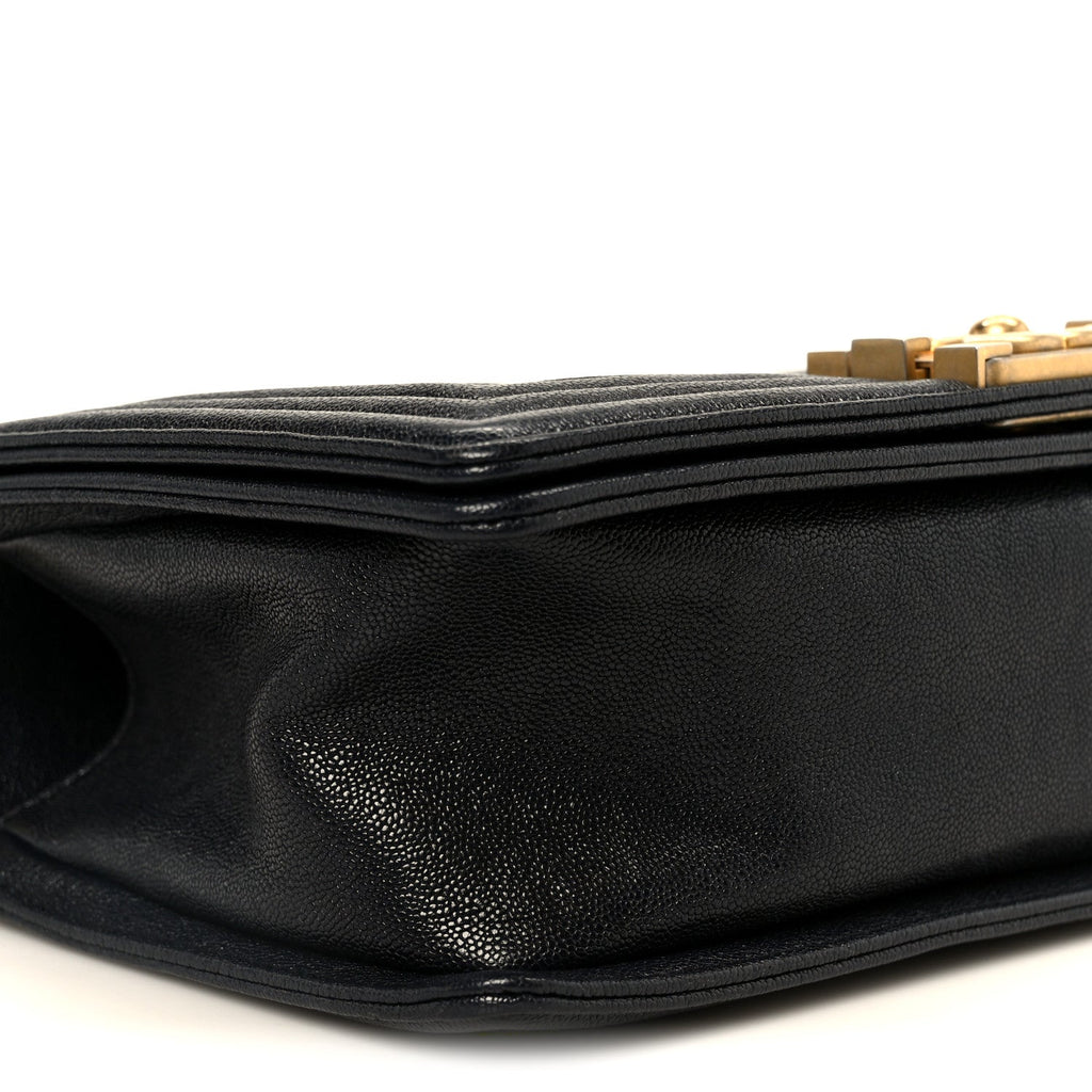 Chanel Caviar Quilted Medium Boy Flap Navy