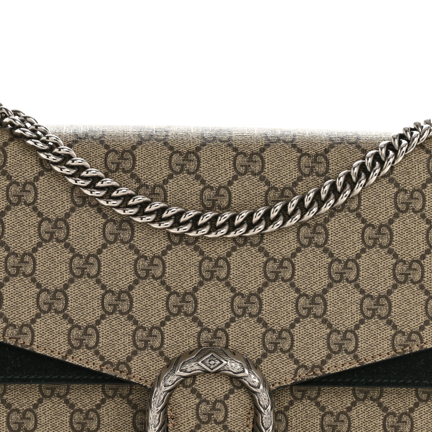 Gucci GG Supreme Monogram Medium Dionysus Shoulder Bag Black