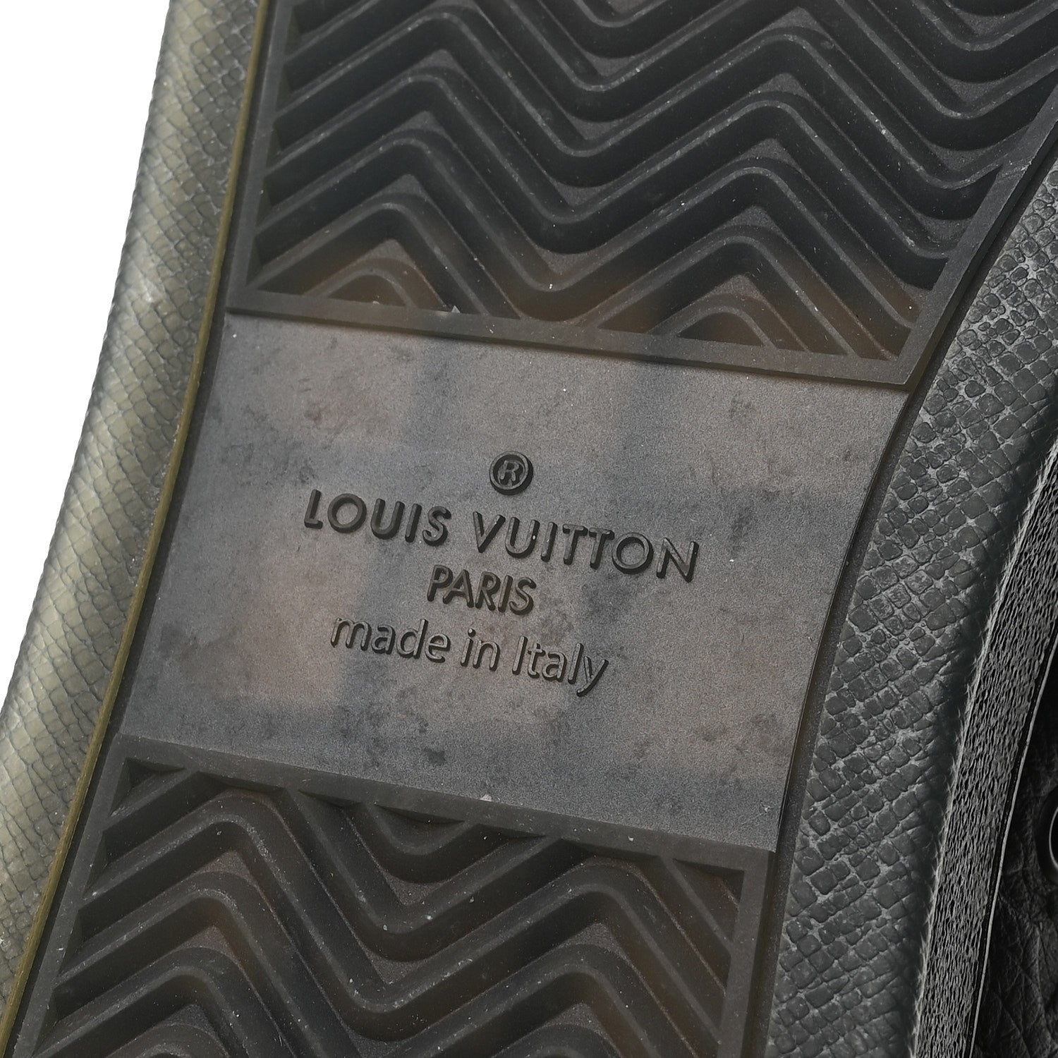 Louis Vuitton Calfskin Embossed Monogram Rivoli High Top Sneakers 11 Black Silver