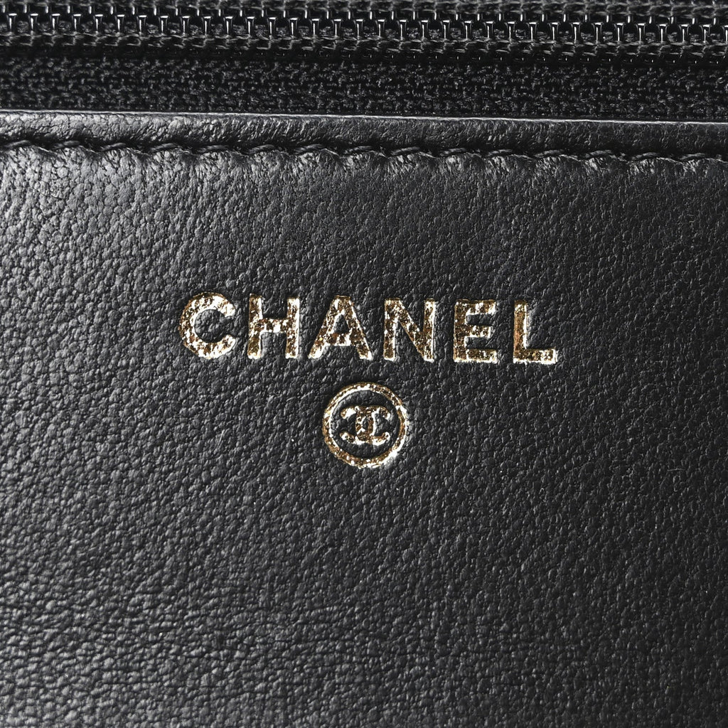 Chanel Lambskin Quilted Golden Class Wallet on Chain WOC Black