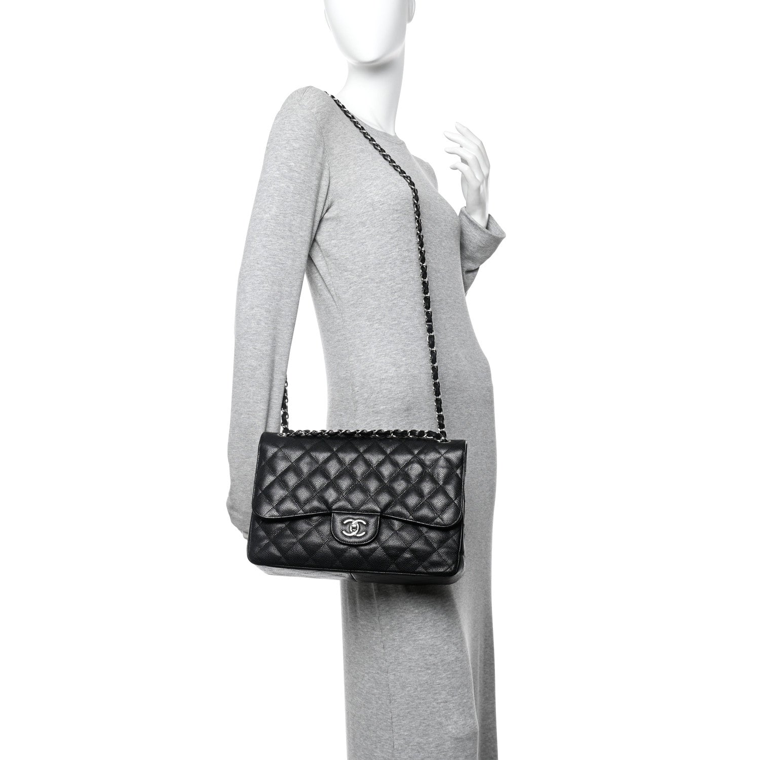 Chanel Caviar Quilted Jumbo Double Flap Black