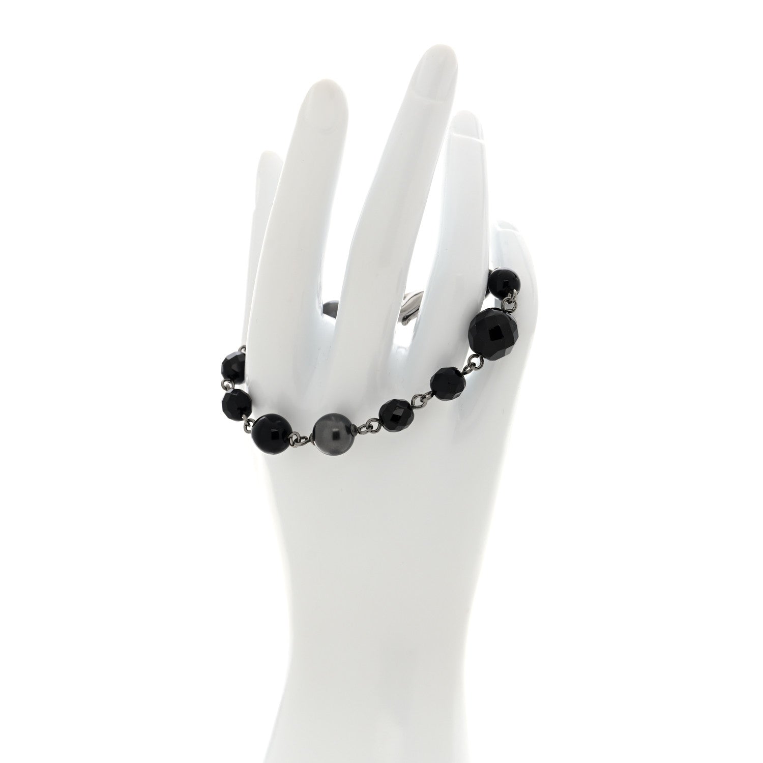 Bead Bracelet Ruthenium Black