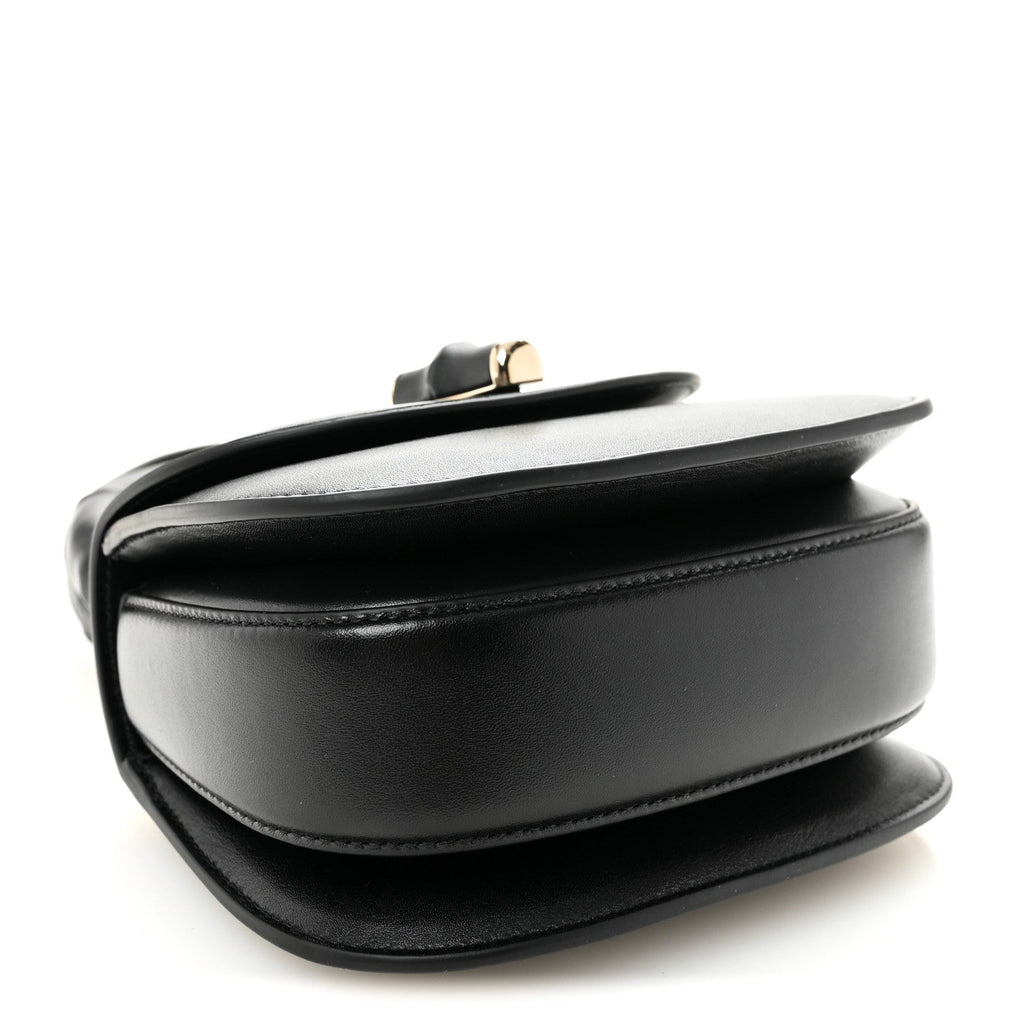 Gucci Boarded Dyana Lux Calfskin Mini Bamboo 1947 Top Handle Bag Black
