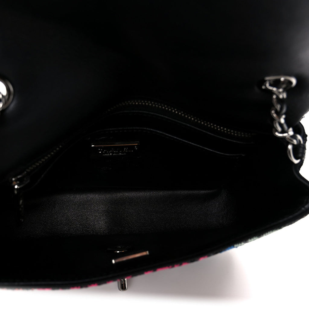 Chanel Sequin Logo Small Flap Ruthenium Multicolor
