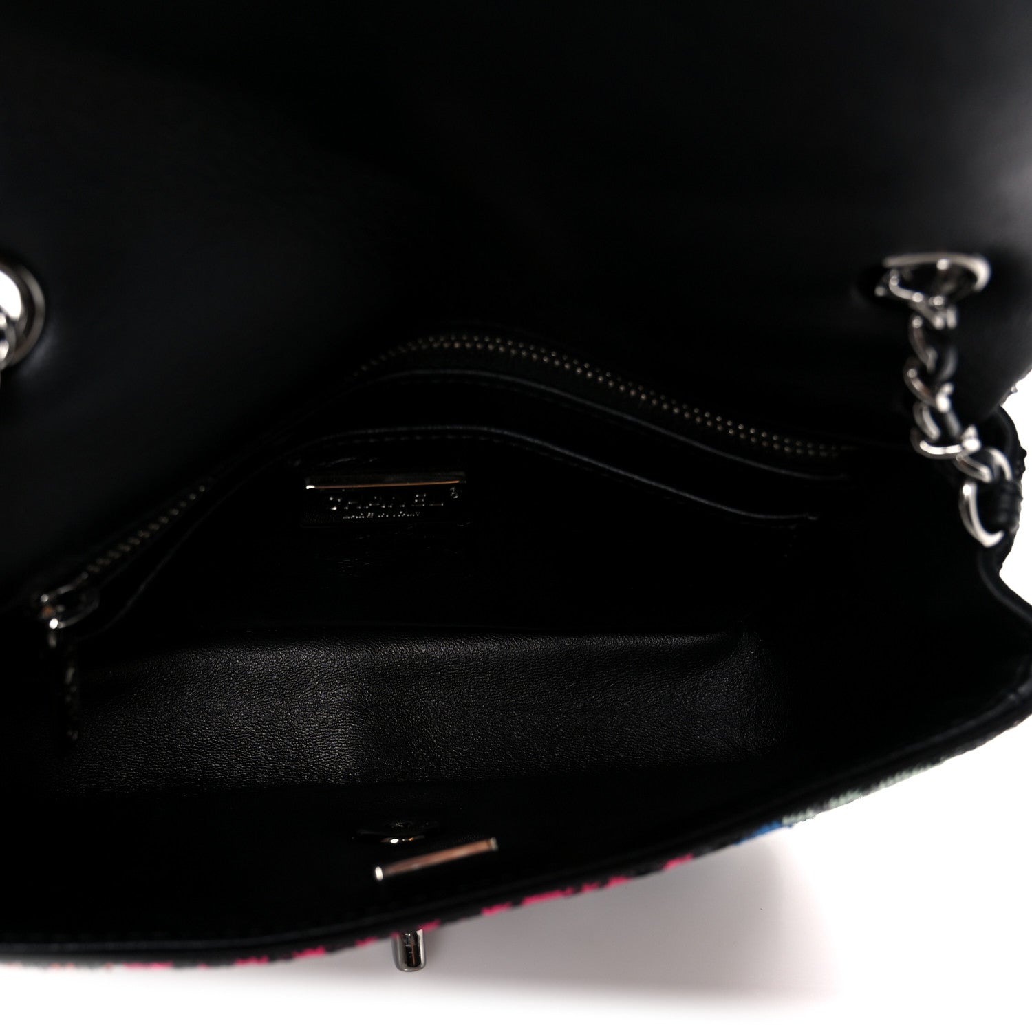 Chanel Sequin Logo Small Flap Ruthenium Multicolor