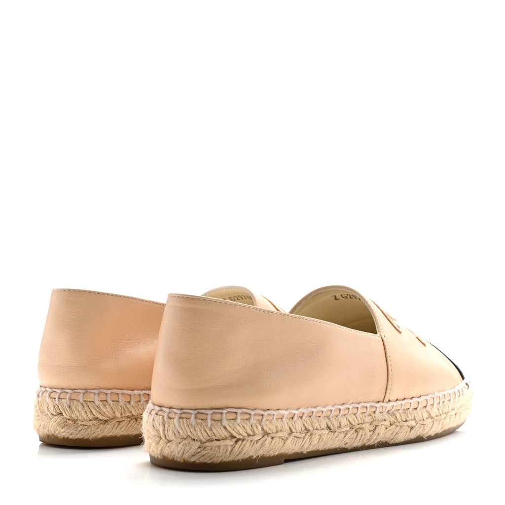 Lambskin CC Espadrilles 39 Beige Black