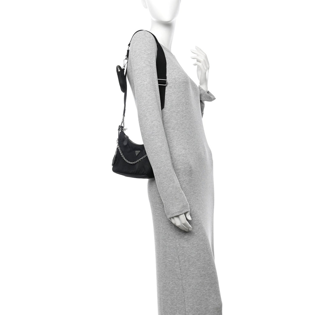 Prada Nylon Re-Edition 2005 Shoulder Bag Black