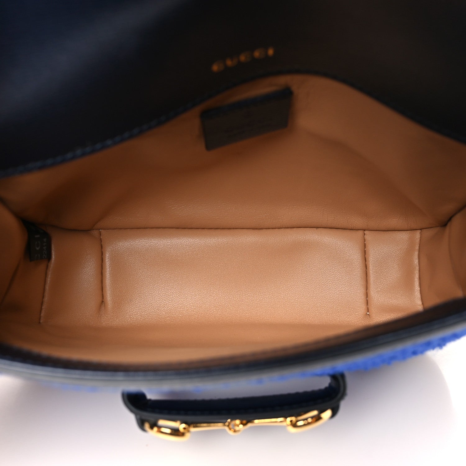 Gucci Casy Wool Azalea Calfskin Mini Horsebit 1955 Shoulder Bag Blue China