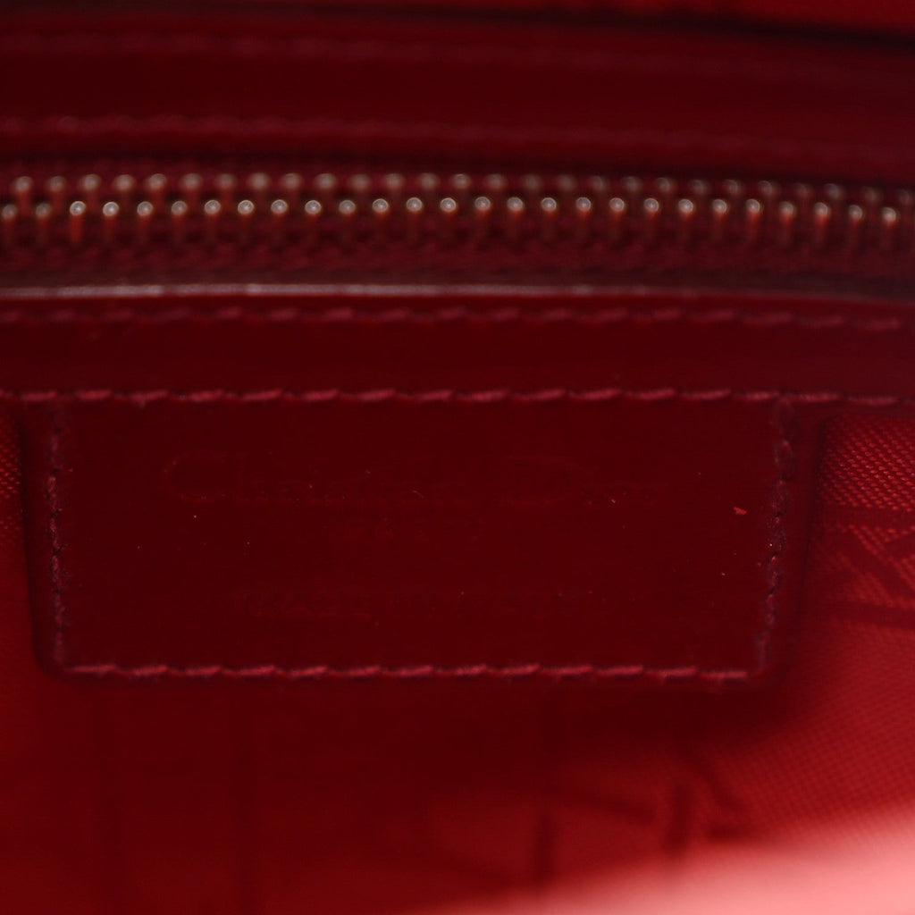 Christian Dior Patent Cannage Medium Lady Dior Red