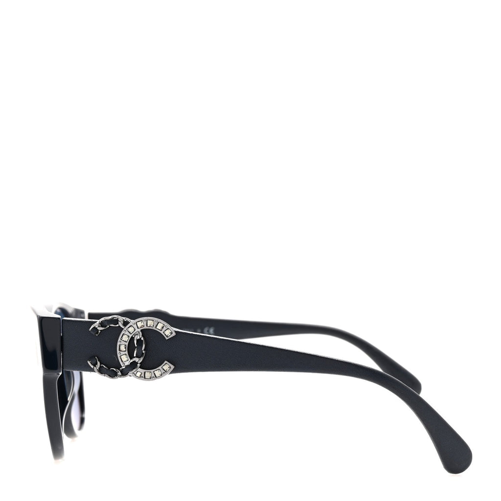Crystal Lambskin CC Sunglasses 5455-Q-A Navy