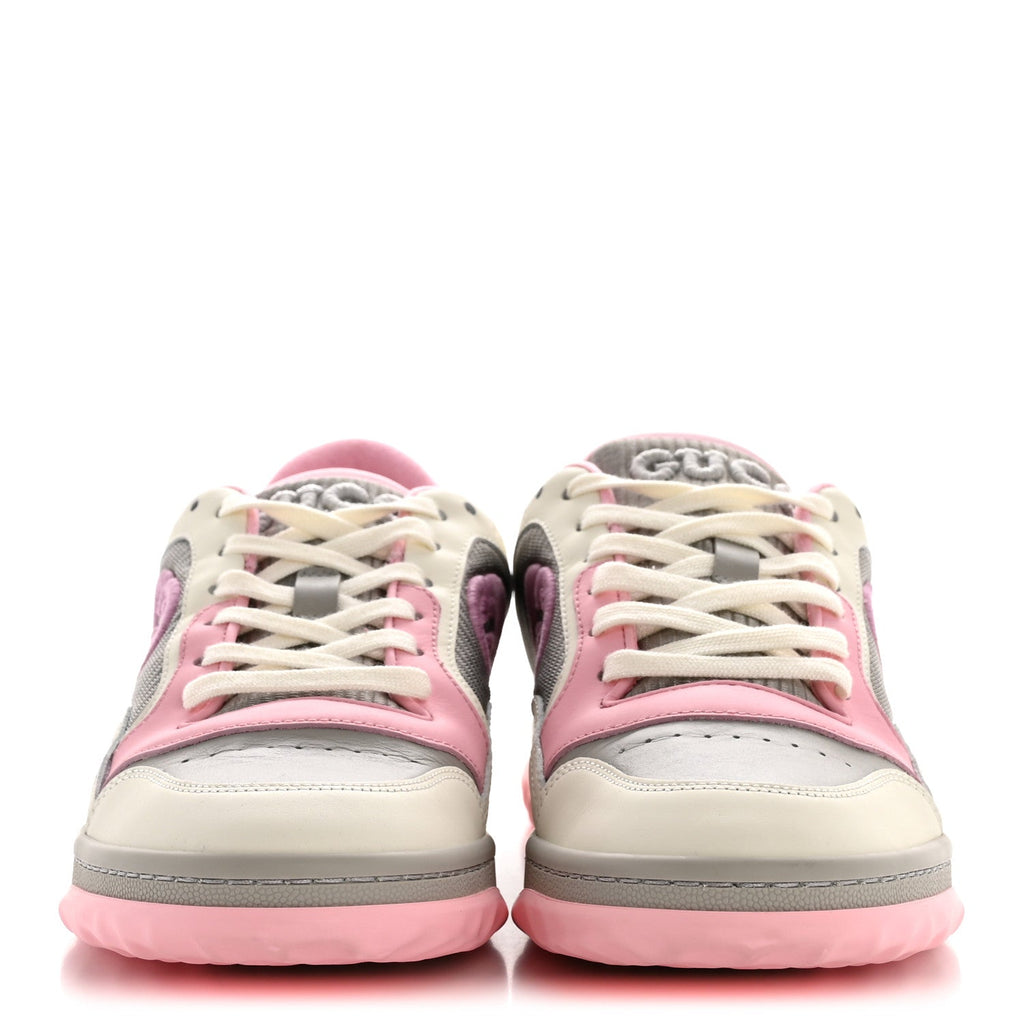 Gucci Dali Soft Calfskin Womens Mac80 Sneakers 38.5 Off White Grey Sky Light Rose