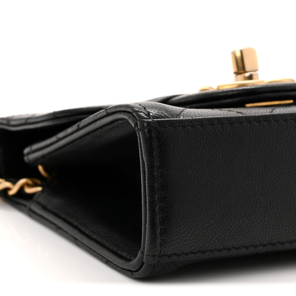 Chanel Lambskin Quilted Chic Pearls Flap Black