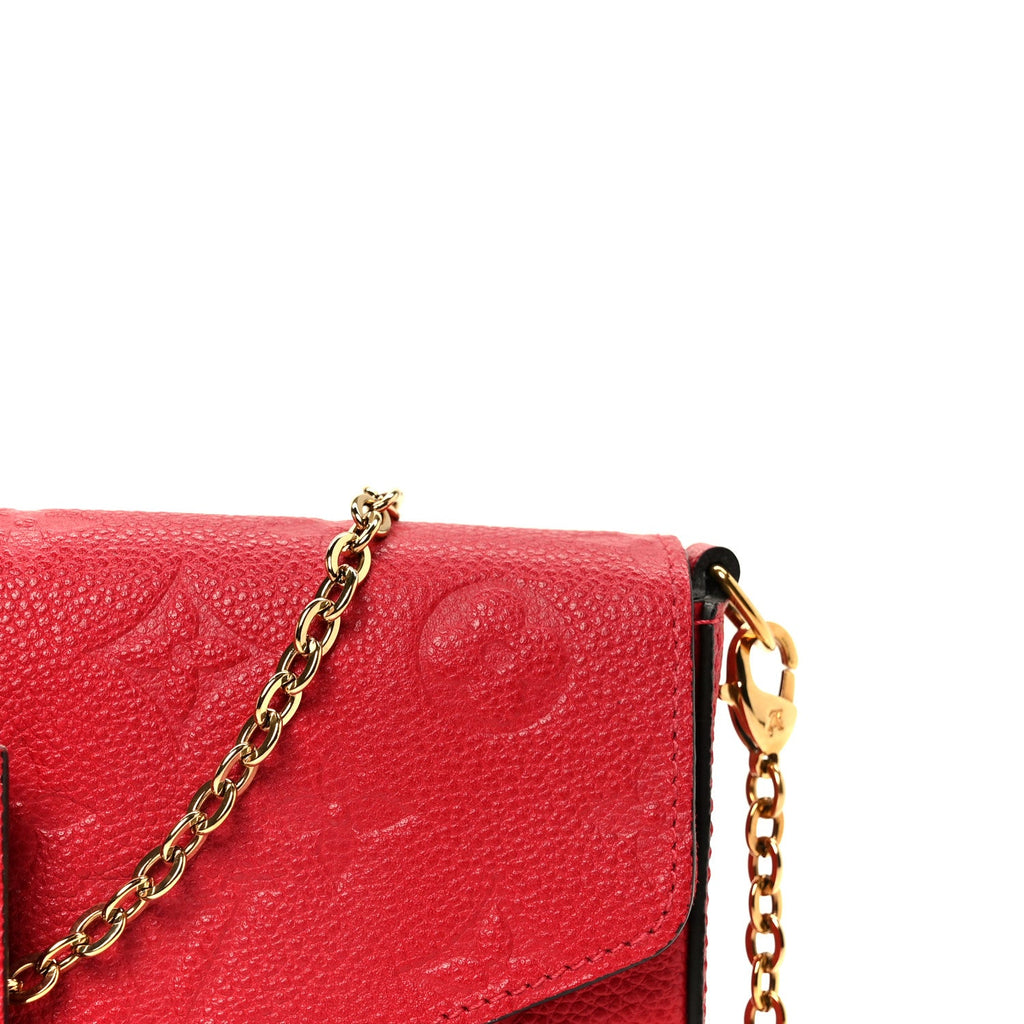 Louis Vuitton Empreinte Pochette Felicie Chain Wallet Scarlet