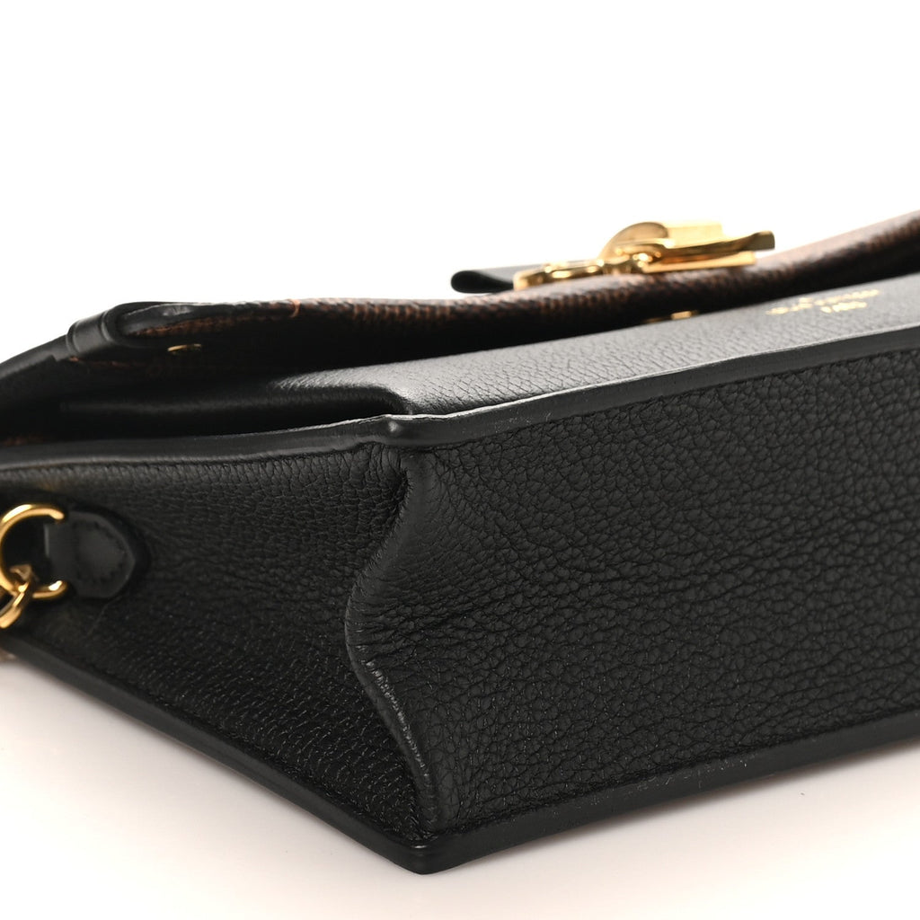 Louis Vuitton Damier Ebene Vavin Chain Wallet Black