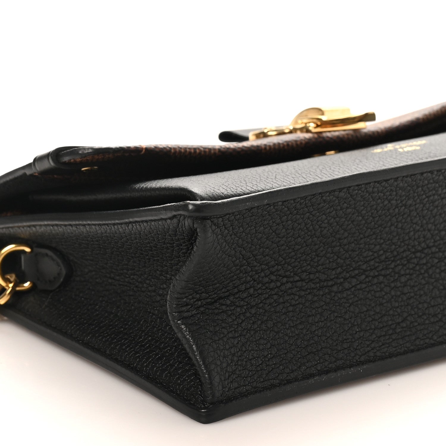 Louis Vuitton Damier Ebene Vavin Chain Wallet Black