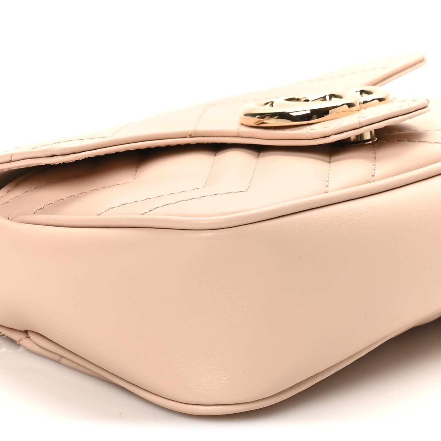 Gucci Calfskin Matelasse Super Mini GG Marmont Shoulder Bag Porcelain Rose