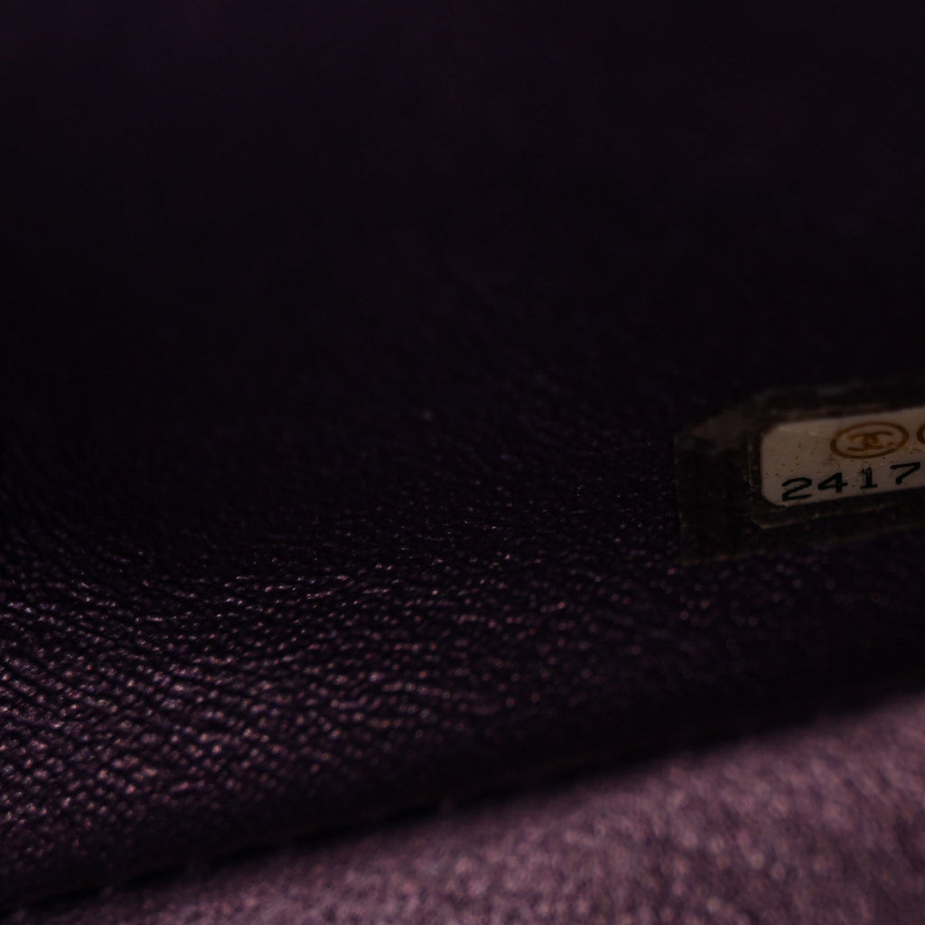 Chanel Iridescent Lambskin Quilted Mini Square Flap Dark Purple