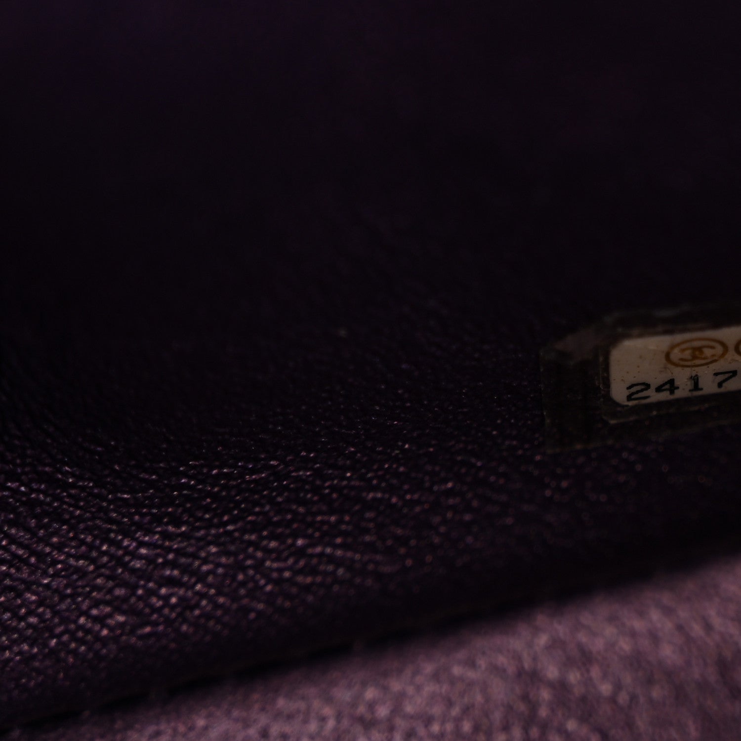 Chanel Iridescent Lambskin Quilted Mini Square Flap Dark Purple