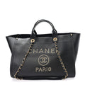 Chanel Caviar Medium Studded Deauville Tote Black