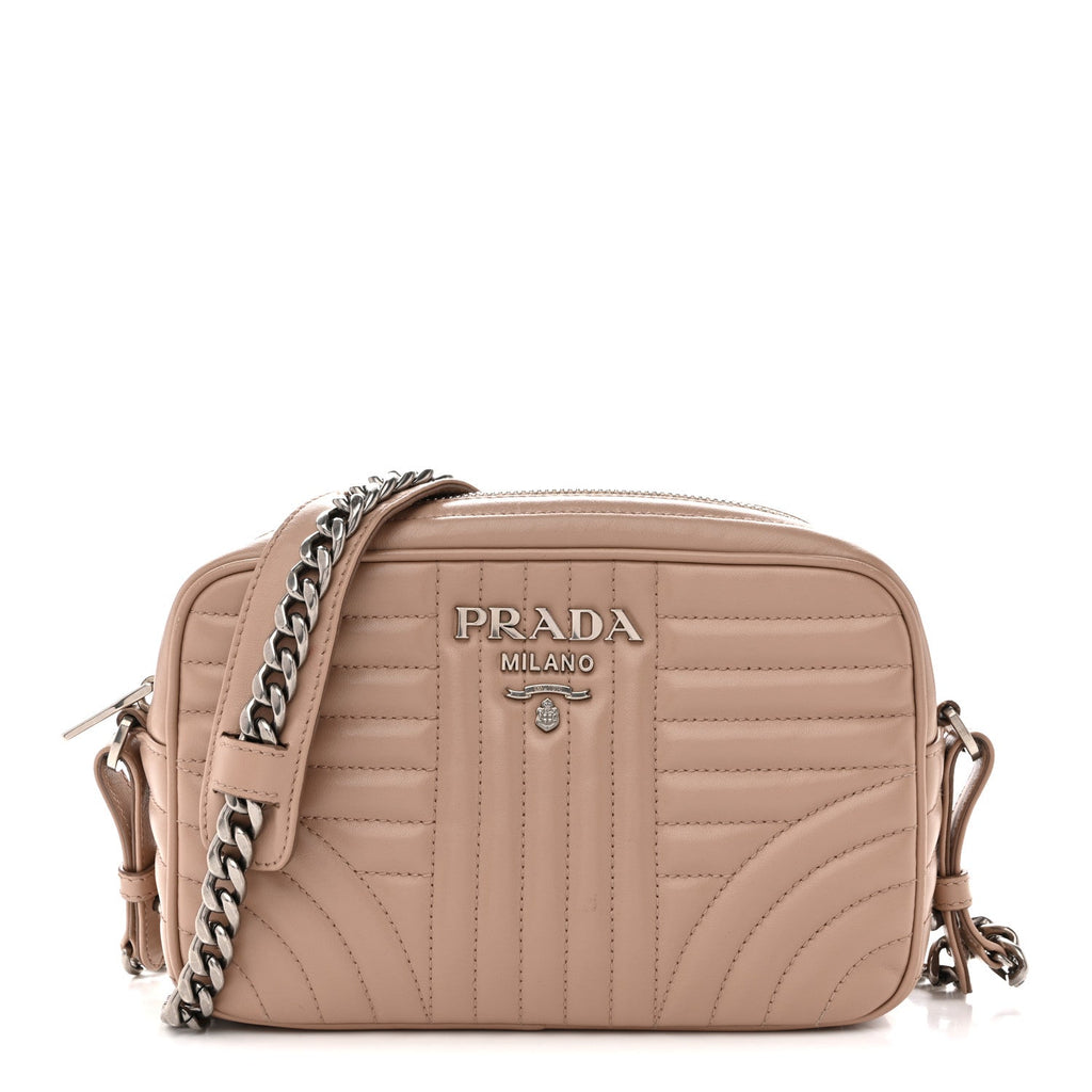 Prada Soft Calfskin Diagramme Camera Bag Cipria