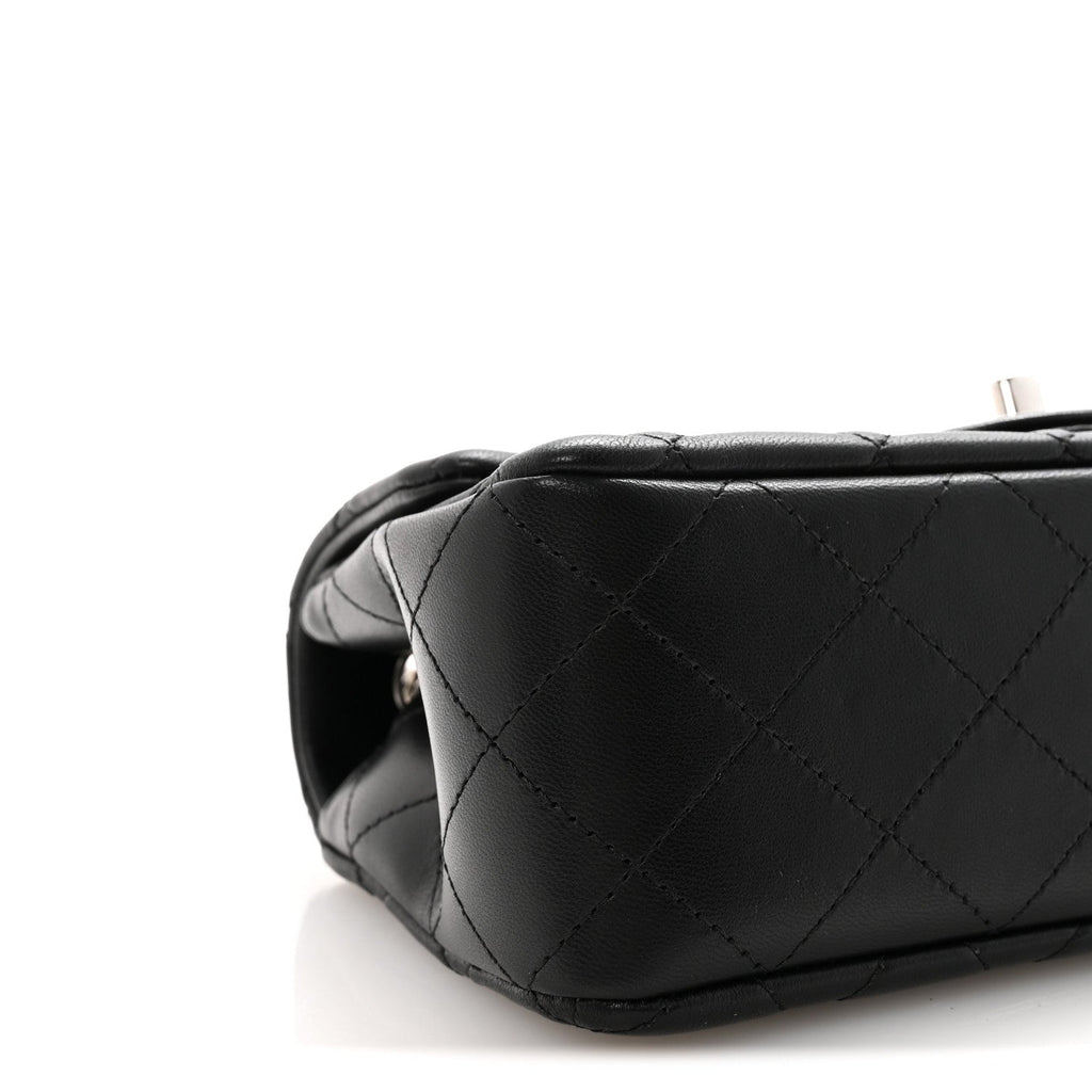 Chanel Lambskin Quilted Mini Rectangular Flap Black