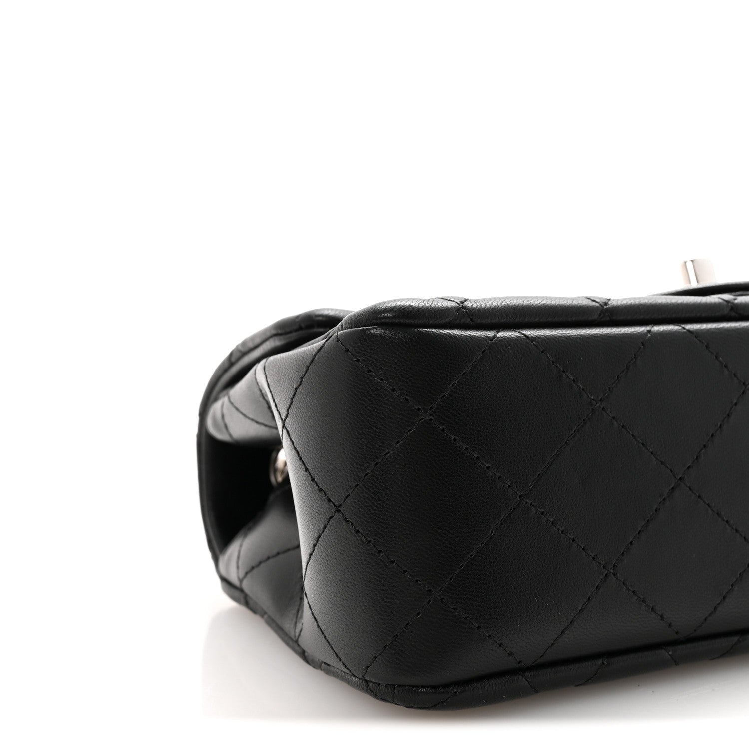 Chanel Lambskin Quilted Mini Rectangular Flap Black