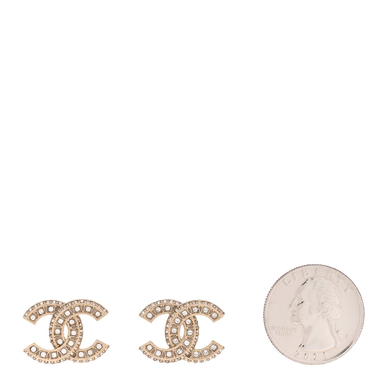 Crystal Timeless CC Earrings Light Gold