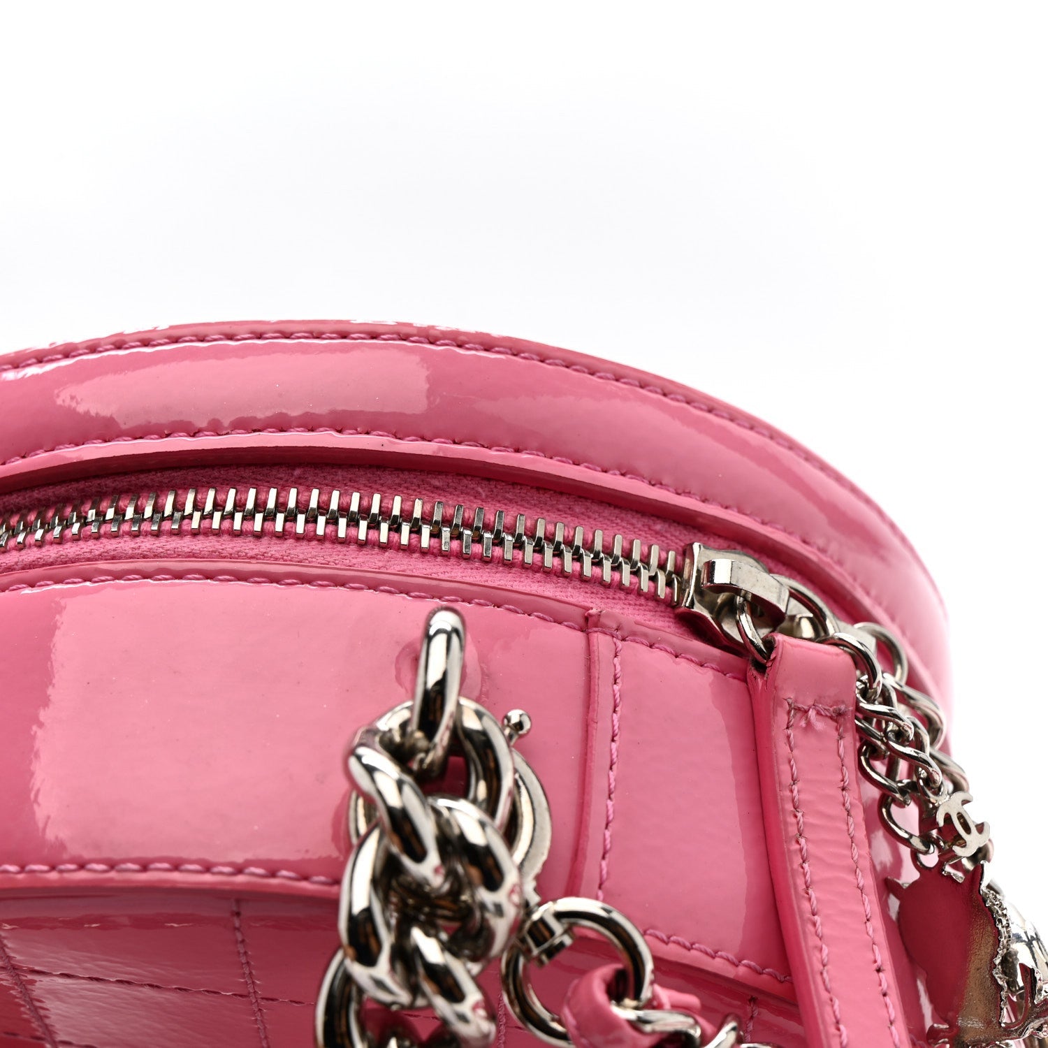 Chanel Patent Round As Earth Evening Bag Pink
