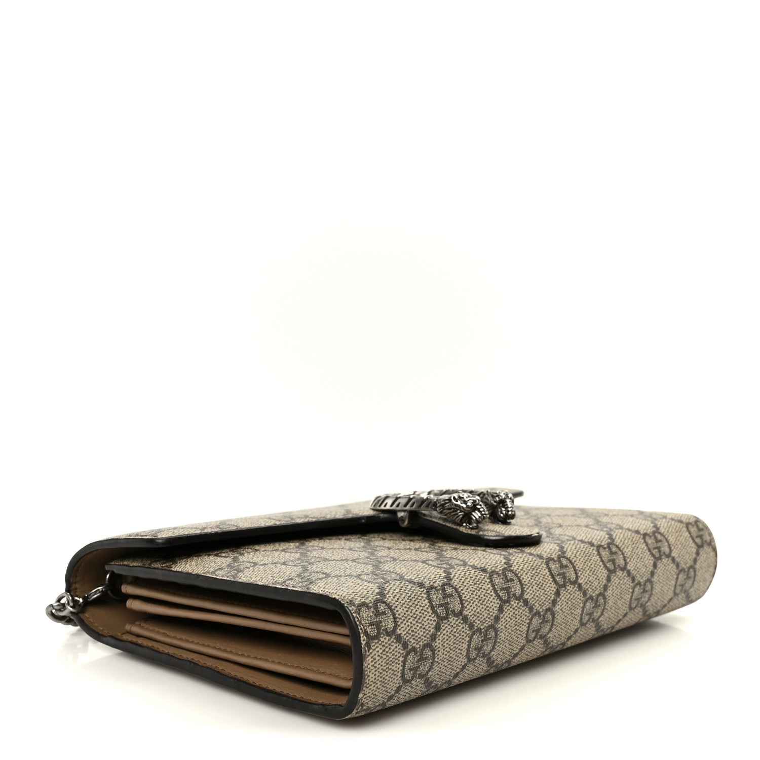 Gucci GG Supreme Monogram Mini Dionysus Chain Wallet Beige Taupe