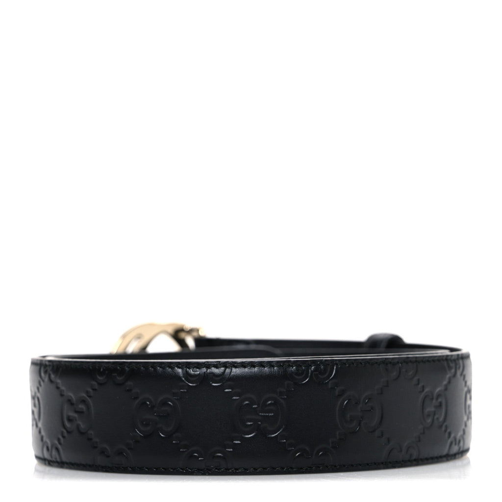 Gucci Calfskin Interlocking G 37mm Belt 85 34 Black