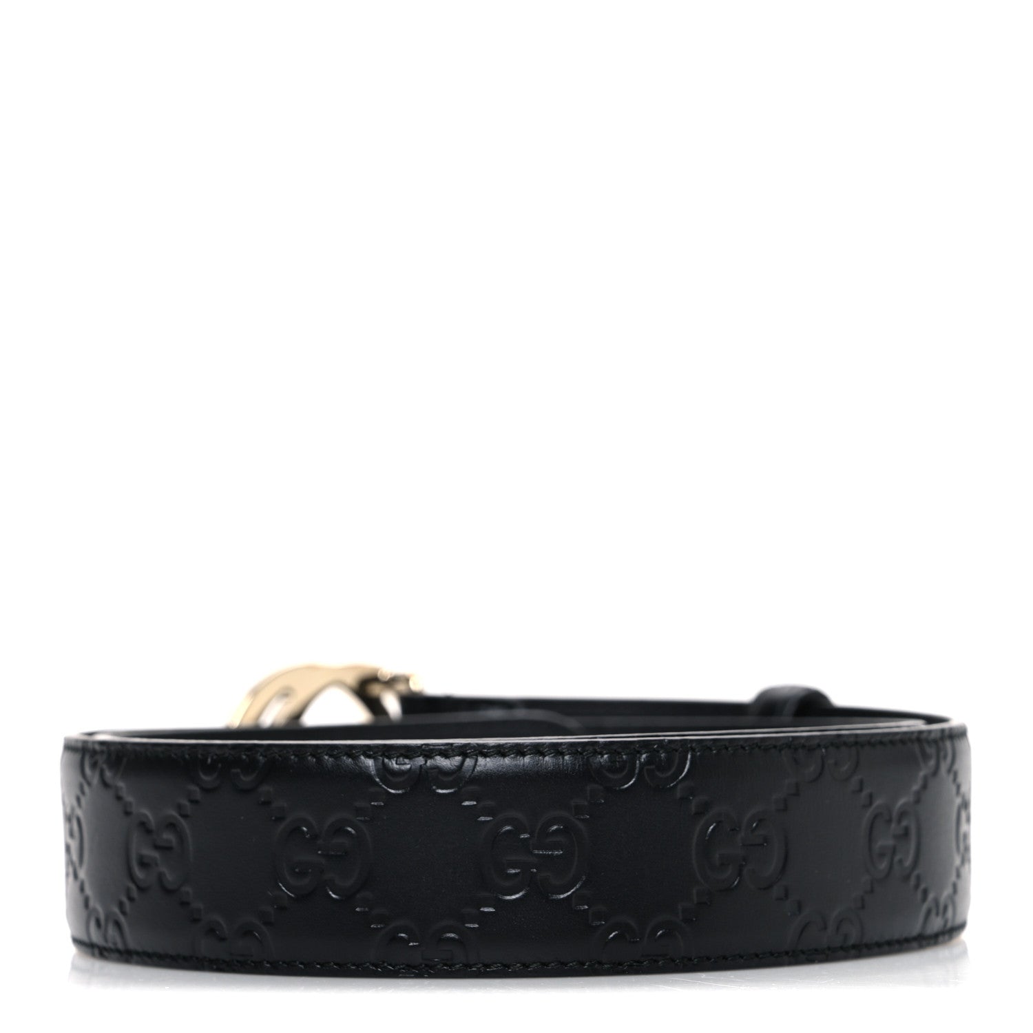 Gucci Calfskin Interlocking G 37mm Belt 85 34 Black