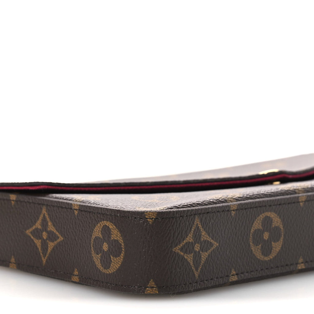 Louis Vuitton Monogram Pochette Felicie Chain Wallet Fuchsia
